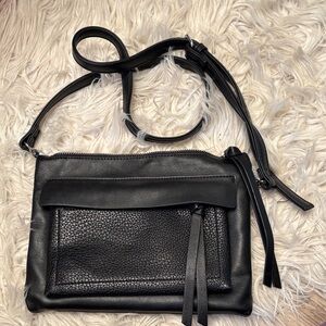 Elegant Black Leather Crossbody Bag